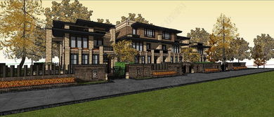 超精品草原风格欧式古典住宅别墅会所建筑su模型设计模型下载